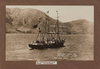 The NIMROD leaving New Zealand for further South, 1 January 1908