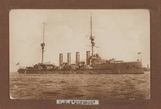 Photographic postcard of HMS DEFENCE