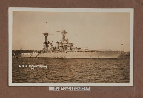 Photographic postcard of USS CALIFORNIA