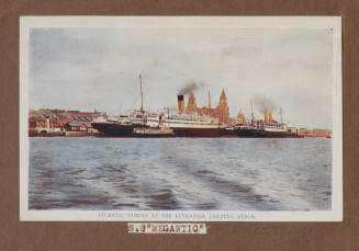 SS MEGANTIC - Atlantic liners at the Liverpool landing stage