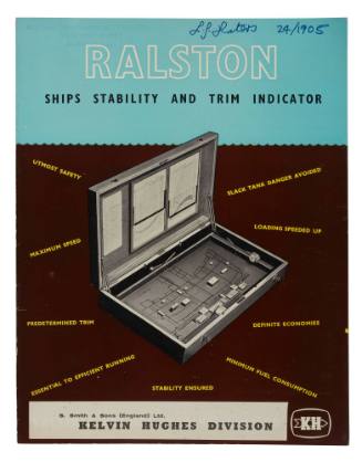 Information booklet for the Ralston ships stability and trim indicator