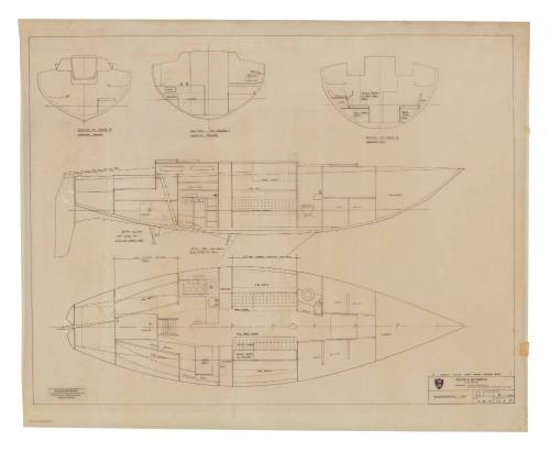 Accommodation general arrangement for 80 ft ketch