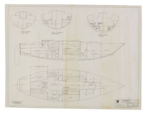 Accommodation general arrangement for 80 ft ketch