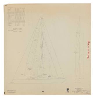 Sail plan for 72'0" alloy ocean racing yacht
