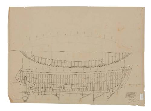 Construction plan for 34 foot rounded stern motor vessel