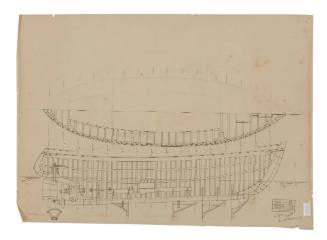 Construction plan for 34 foot rounded stern motor vessel