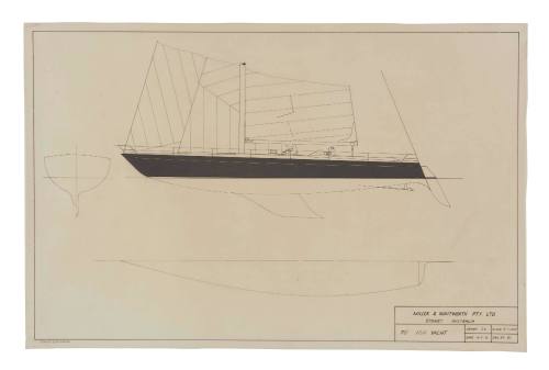 Partial sail plan for 70 foot yacht