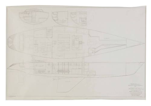 General arrangement for 80 foot maxi yacht