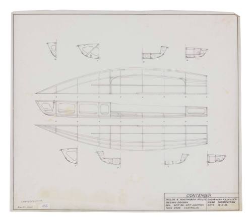 Construction plan for hull section for Contender class vessel