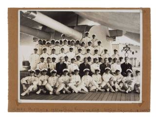 Crew of HMAS AUSTRALIA with HRH Prince Henry, Captain Macloud