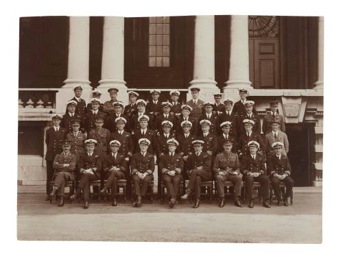 Farncomb and other officers at the Royal Naval Staff College, Greenwich, 1 July 1924