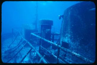 The wreck of a Japanese trawler in the Coral Sea