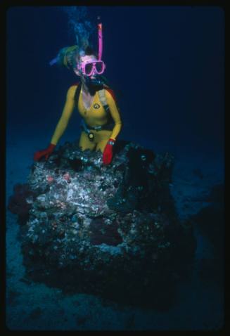 Valerie Taylor at the site of the HMS Pandora wreck