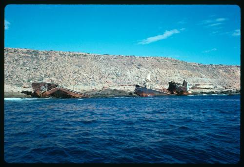 Shipwrecks near shore