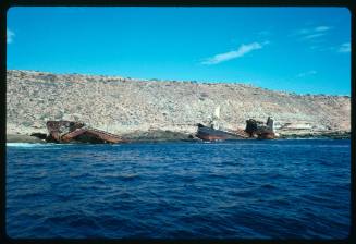 Shipwrecks near shore