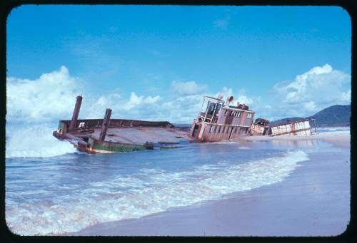 Shipwreck on beach