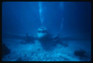 Sunken plane at seafloor