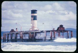 Shipwreck near shore