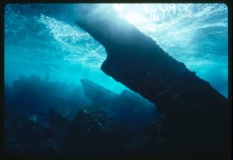 Parts of the shipwrecked COOMA underwater