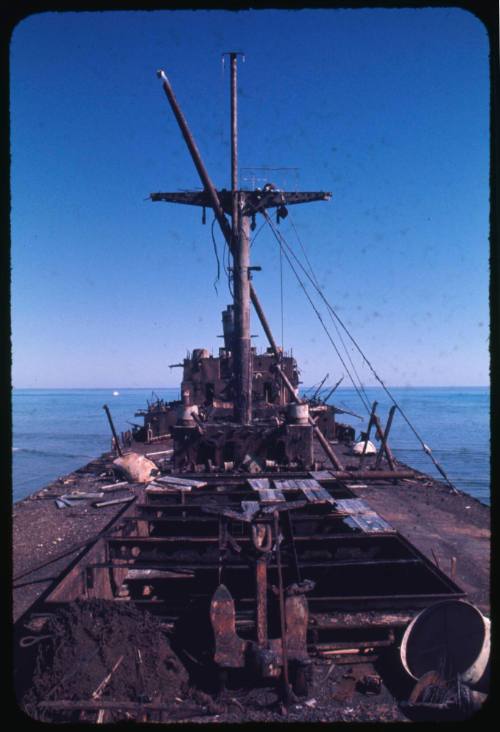 Heavily corroded deck of a vessel