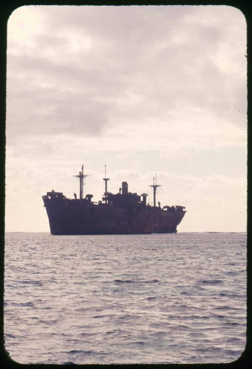 Wrecked vessel at sea