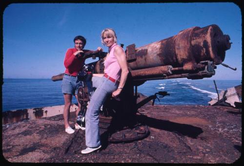 Valerie and Ron Taylor on wreck of FRANCES PRESTON BLAIR