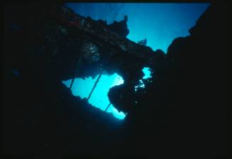 Part of a shipwreck underwater