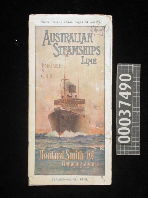 AUSTRALIAN STEAMSHIPS LINE TIMETABLE AND GUIDE JANUARY - JUNE