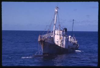 Whaling vessel off the coast of Durban, South Africa