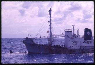 Whaling vessel off the coast of Durban, South Africa