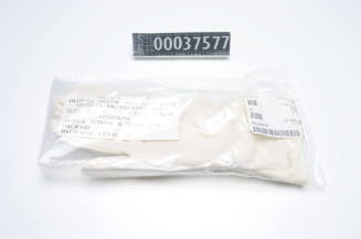 White fabric inner gloves for use with protective NBC gloves sealed in a plastic container