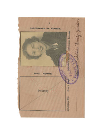 Passport page of Victoria Emily Gordon