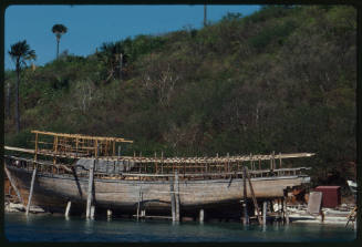 Wooden boat under construction