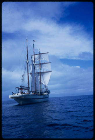 Three masted vessel in the water