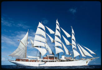 Four masted SEA CLOUD in water