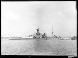 HMS HOOD anchored in Neutral Bay