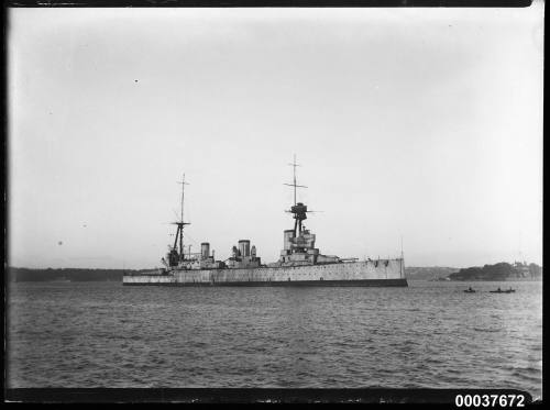 HMAS AUSTRALIA (I) at No. 1 Naval Buoy Farm Cove