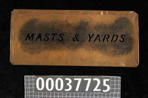 Stencil featuring the words MASTS & YARDS