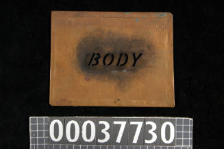 Stencil featuring the word BODY