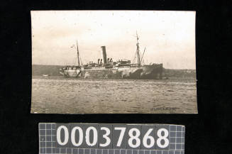 SS ULIMAROA in its WWI dazzle camouflage pattern