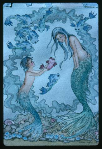 Artwork of two merpeople