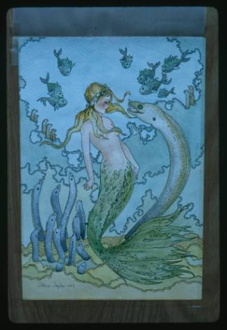 Artwork of a mermaid and eels