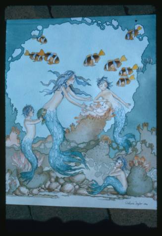 Artwork of merpeople and a human baby