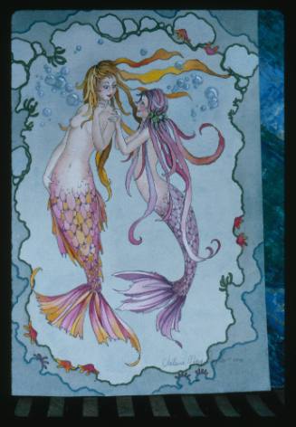 Artwork of two mermaids