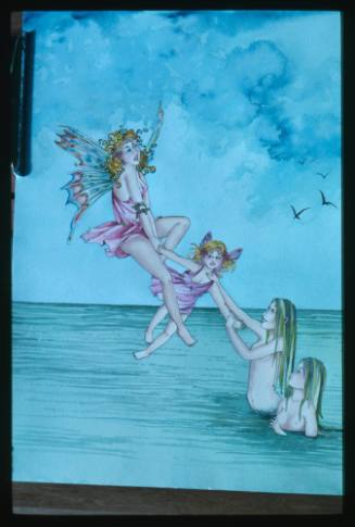 Artwork of two fairies and two mermaids