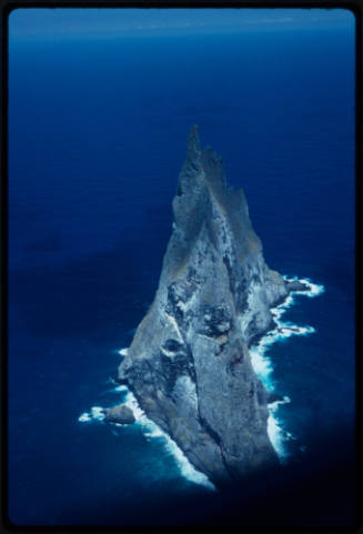 Aerial shot of Ball's Pyramid, Lord Howe Island