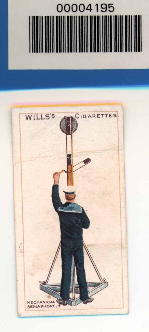 Wills's Cigarettes. Mechanical Semaphore 4. No. 34 Signalling Series