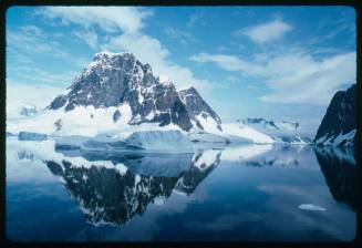 Rocky Mountains with snow covering in Antarctica