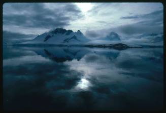 Rocky Mountains with snow covering in Antarctica