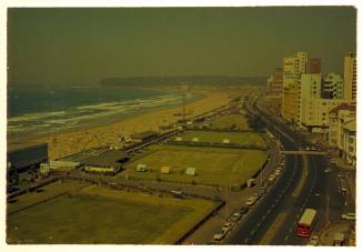 Elevated shot of beach and surrounding areas